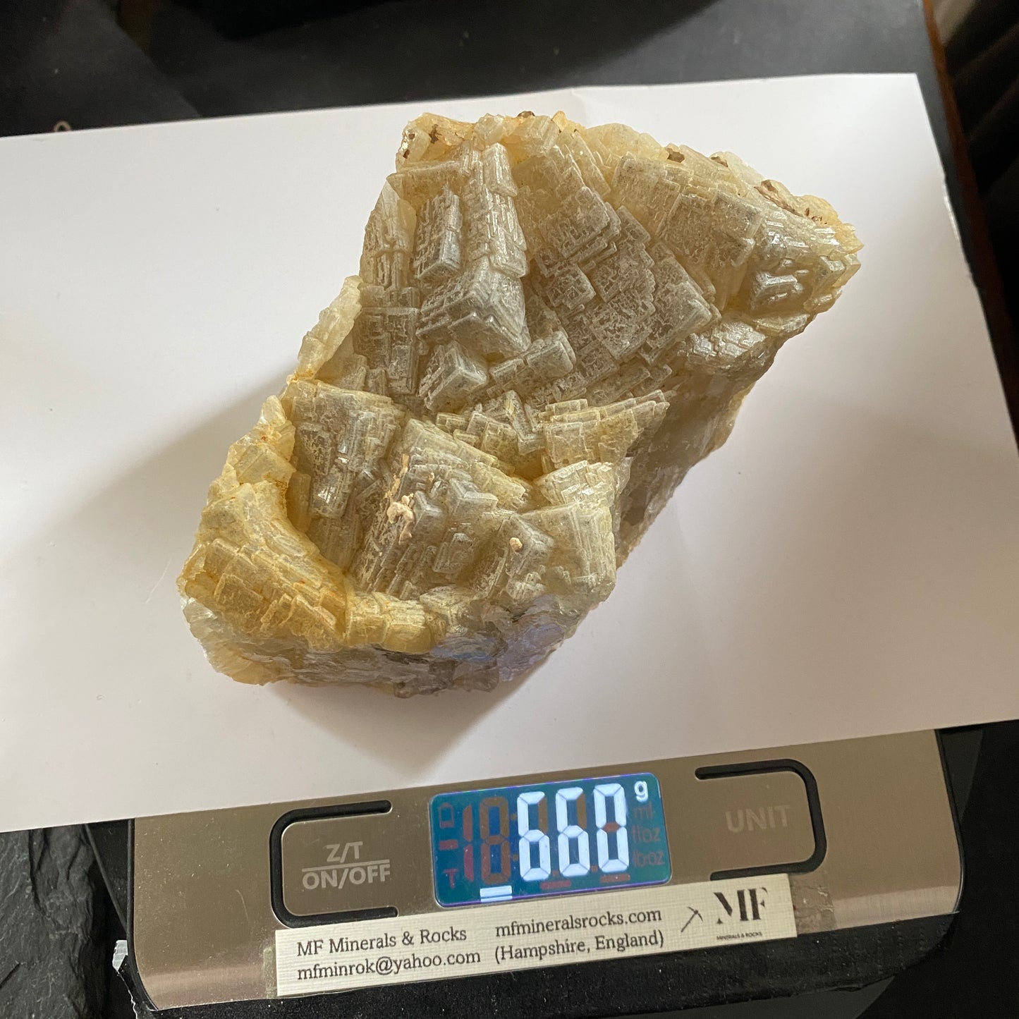 FLUORITE INTERGROWN CRYSTAL HABIT: CRICH QUARRY, DERBYSHIRE 660g MF4707