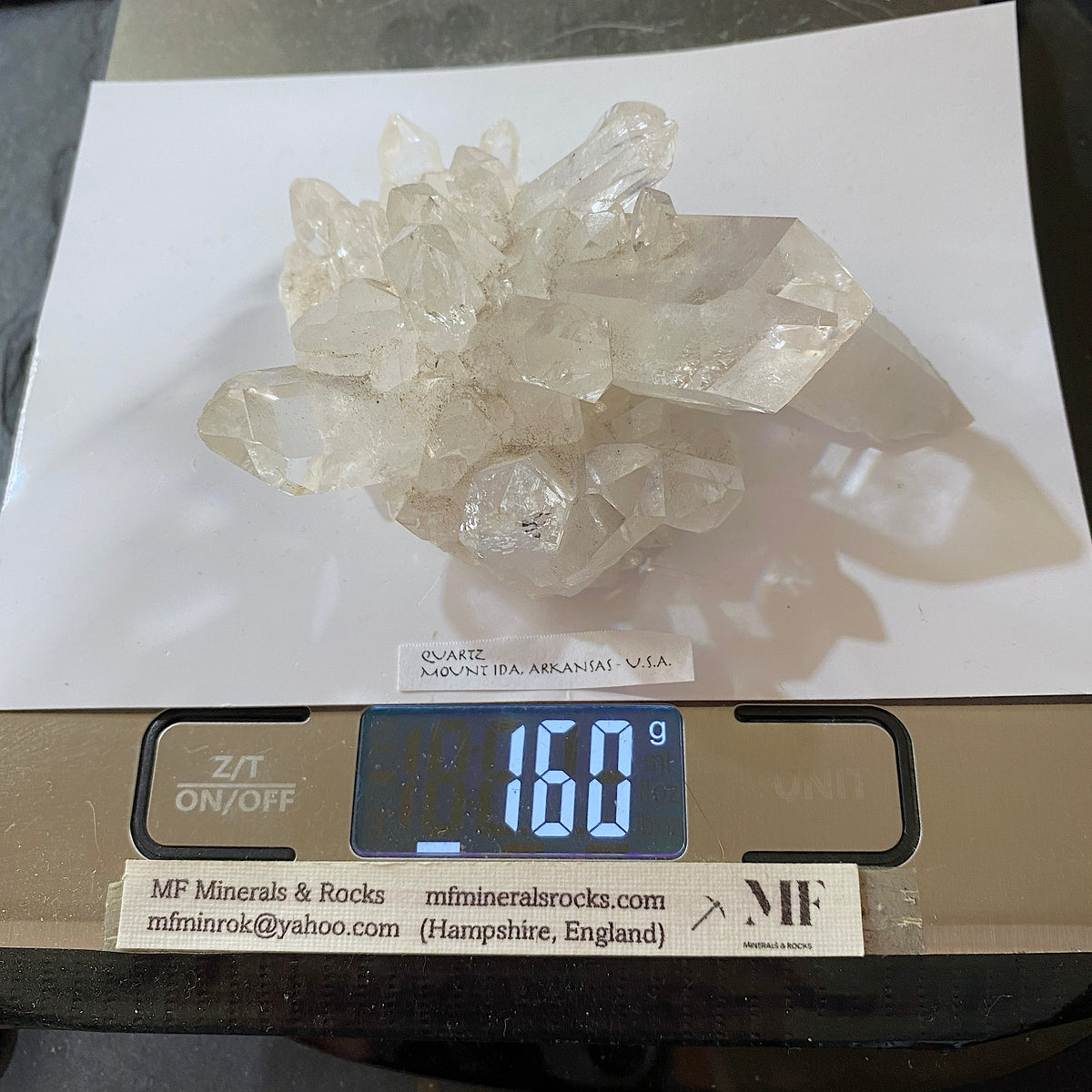 IMPRESSIVE QUARTZ CRYSTAL ASSEMBLAGE : MOUNT IDA, ARKANSAS, U.S.A.  160g MF5374