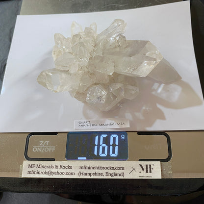 IMPRESSIVE QUARTZ CRYSTAL ASSEMBLAGE : MOUNT IDA, ARKANSAS, U.S.A.  160g MF5374