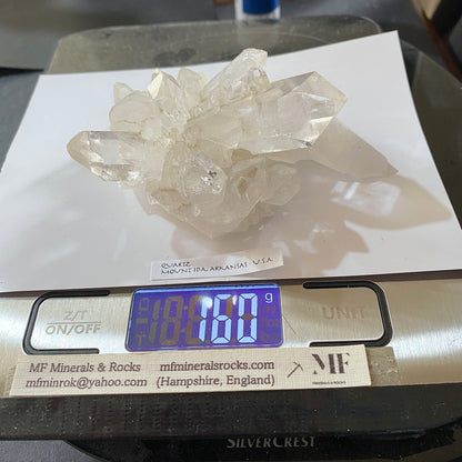 IMPRESSIVE QUARTZ CRYSTAL ASSEMBLAGE : MOUNT IDA, ARKANSAS, U.S.A.  160g MF5374