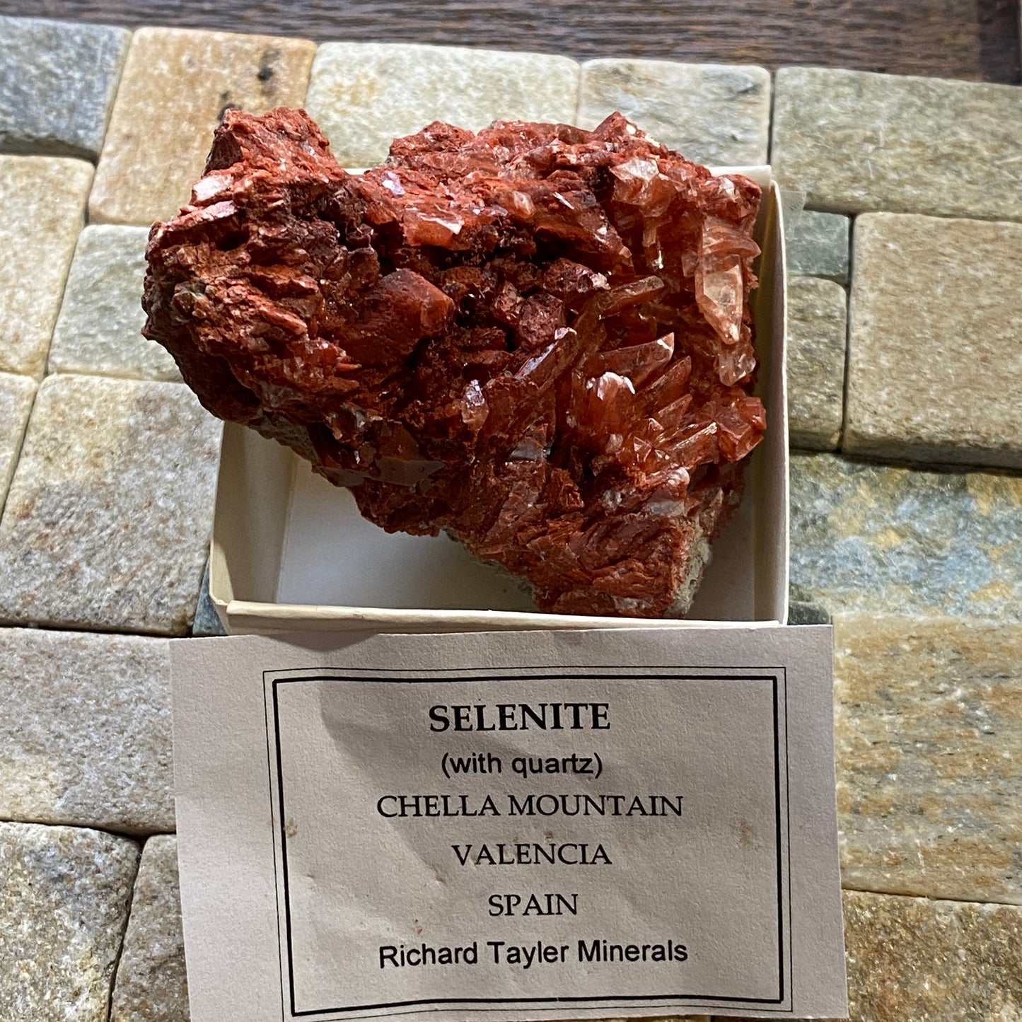 SELENITE WITH QUARTZ `; CHELLA MOUNTAIN, VALENCIA, SPAIN 87g MF4708