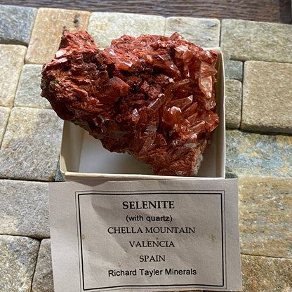 SELENITE WITH QUARTZ `; CHELLA MOUNTAIN, VALENCIA, SPAIN 87g MF4708