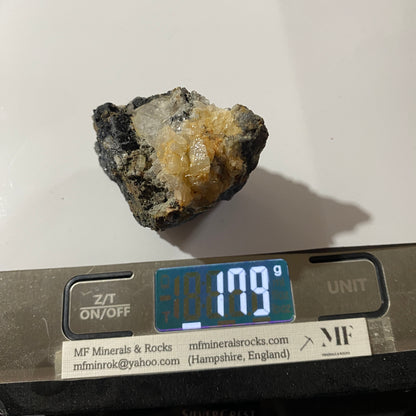 ANGLESITE ON GALENA : MONTEPONI MINE, SARDINIA, ITALY. 179g MF4712