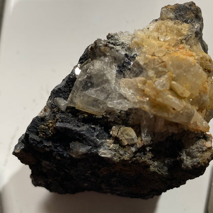 ANGLESITE ON GALENA : MONTEPONI MINE, SARDINIA, ITALY. 179g MF4712