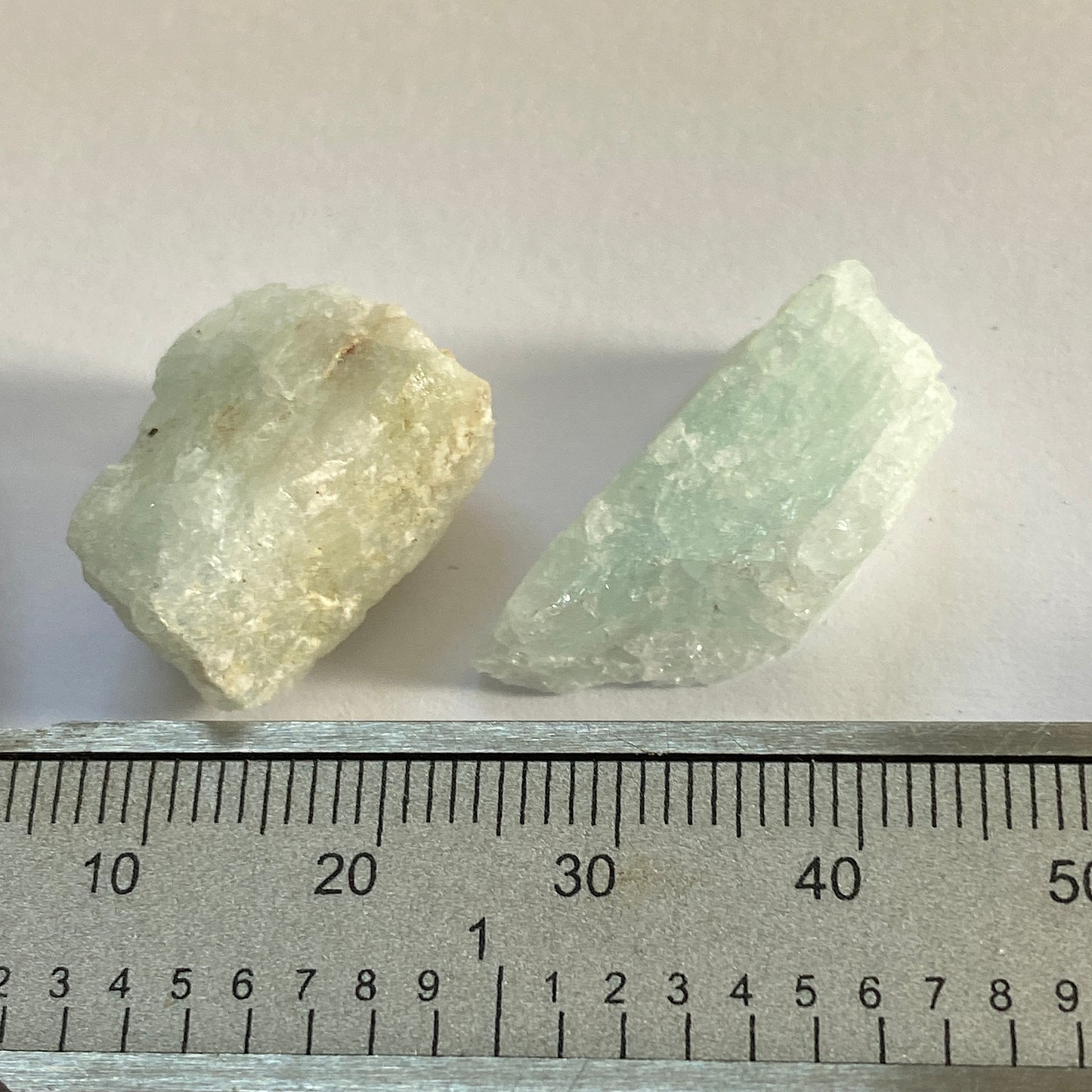 AQUAMARINE BERYL x 2 ROUGH PIECES - NDOLA, ZAMBIA  MF3590