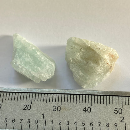 AQUAMARINE BERYL x 2 ROUGH PIECES - NDOLA, ZAMBIA  MF3590