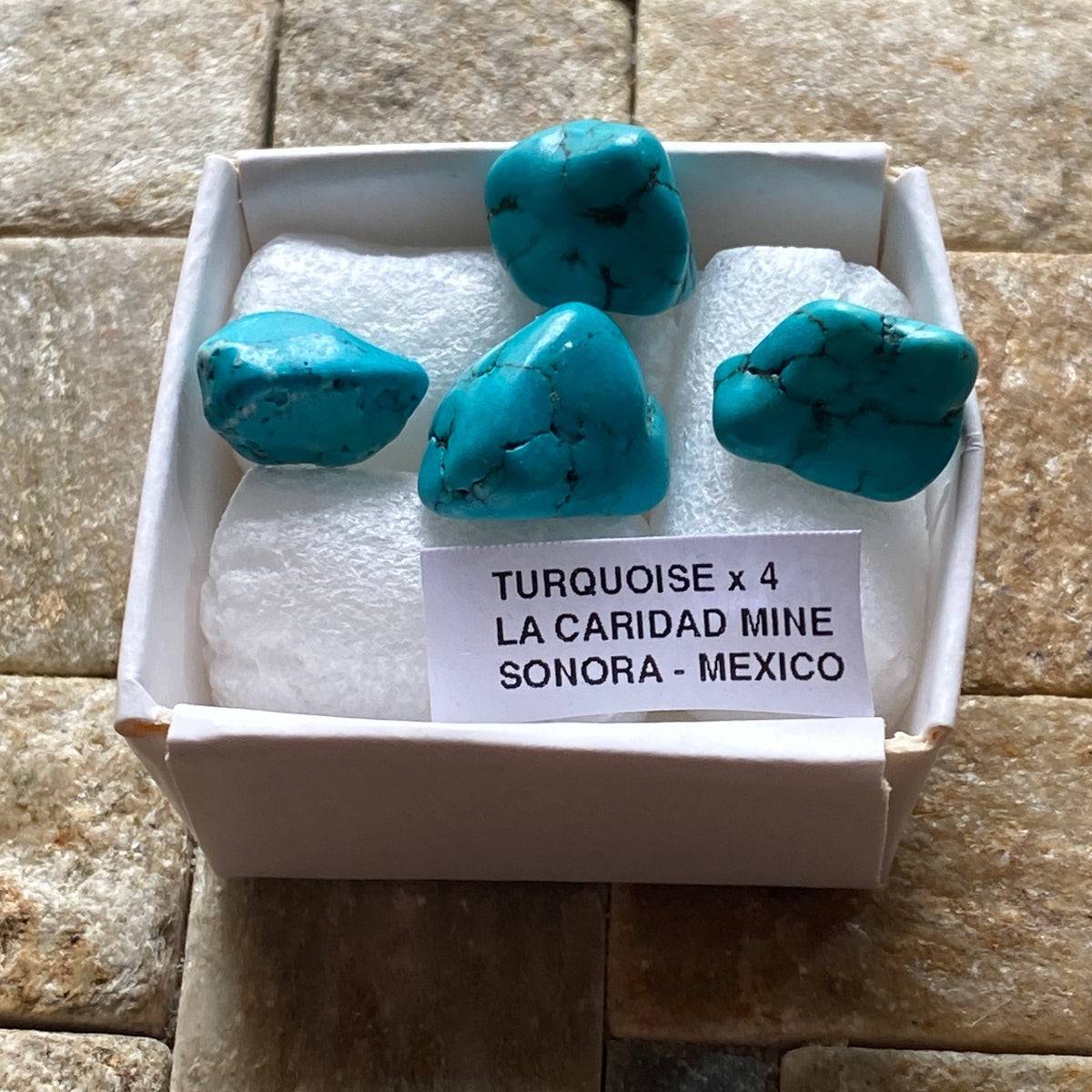 TURQUIOSE x 4 : LA CARIDAD MINE, SONORA, MEXICO  6g. MF5380