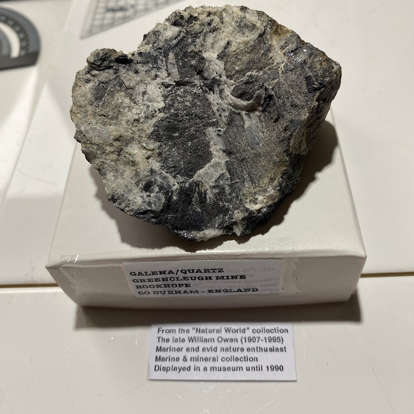 GALENA/QUARTZ : GREENCLEUGH MINE, ROOKHOPE, COUNTY DURHAM, ENGLAND 289g MF4714