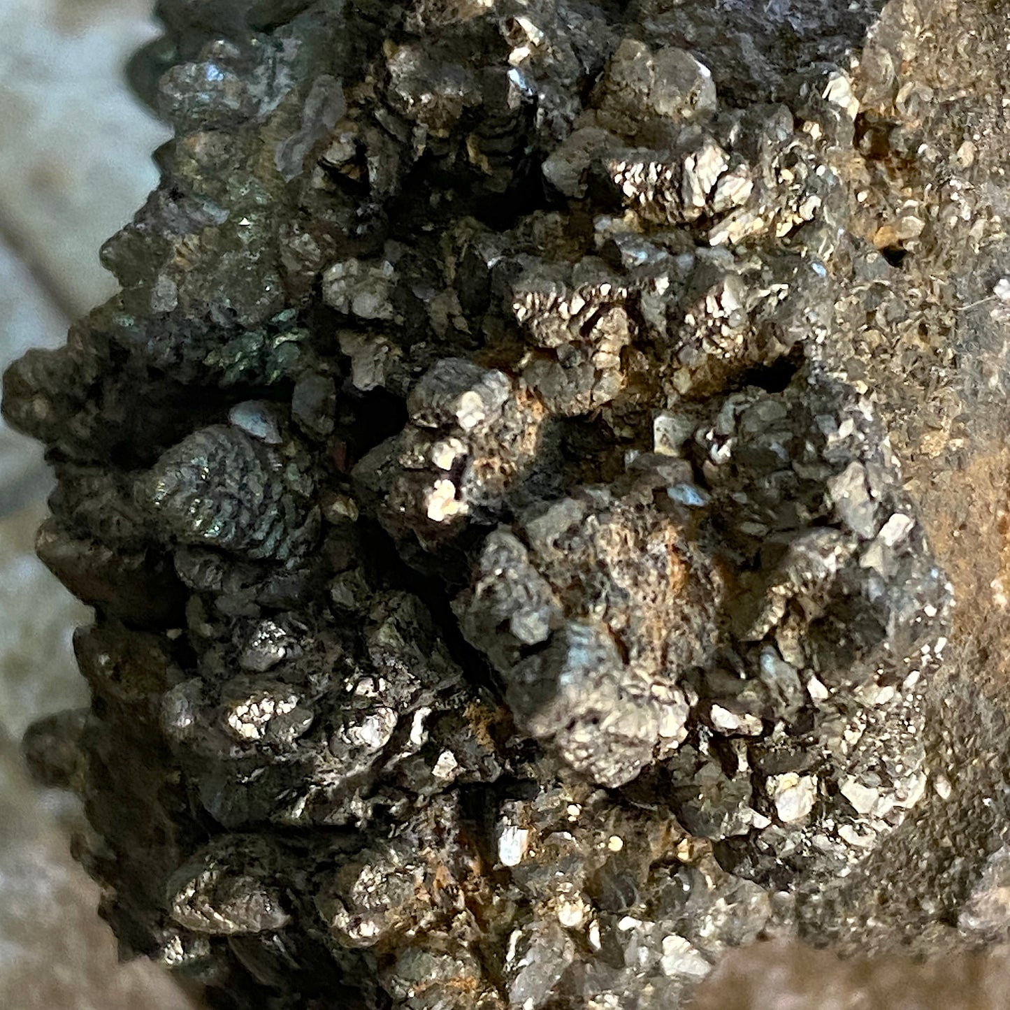 PYRITE CLUSTER FROM THE BUDE FORMATION, CORNWALL 82g MF237