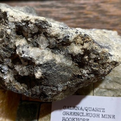 GALENA/QUARTZ : GREENCLEUGH MINE, ROOKHOPE, COUNTY DURHAM, ENGLAND 289g MF4714