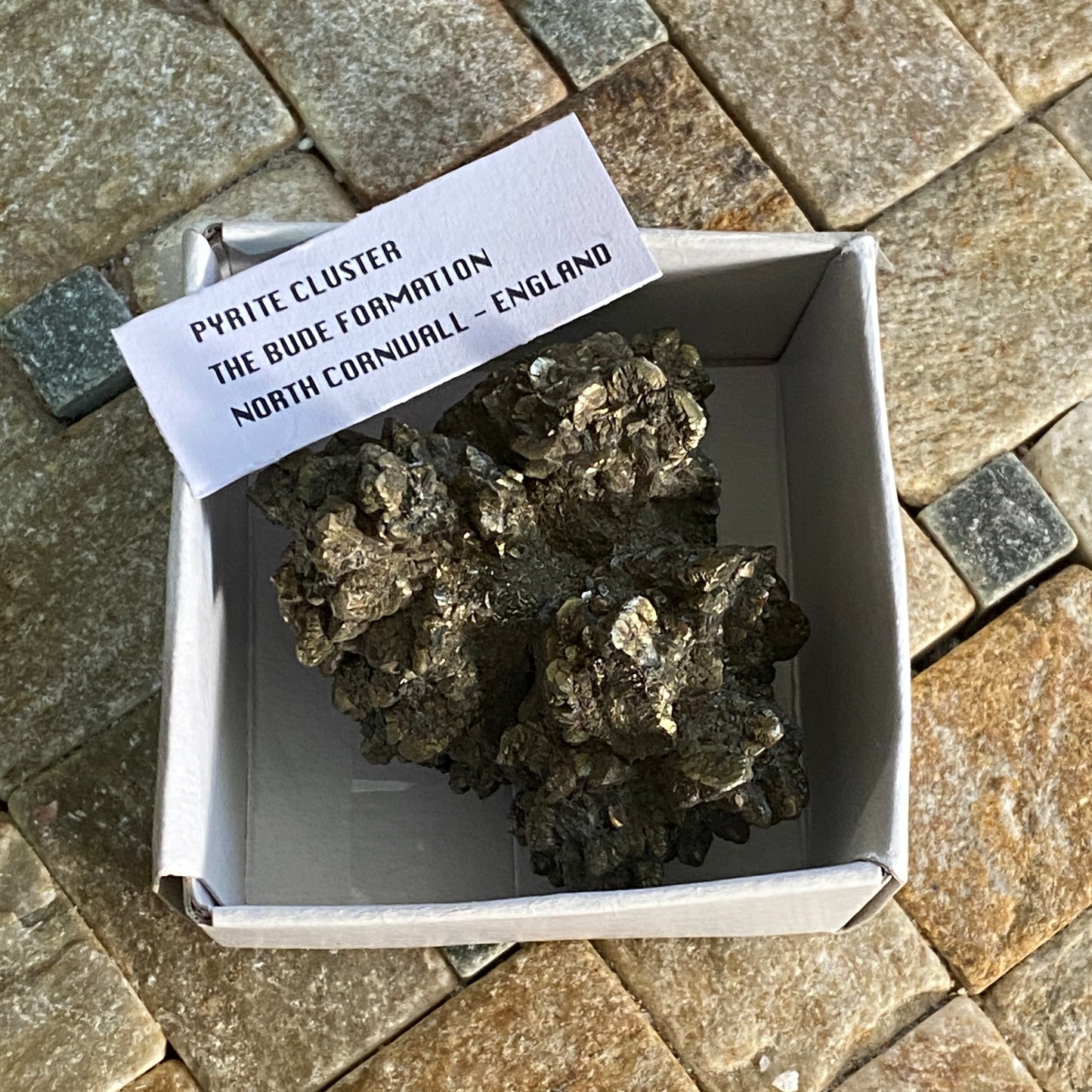 PYRITE CLUSTER FROM THE BUDE FORMATION, CORNWALL 82g MF237