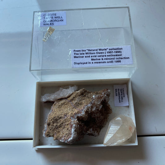 CALCITE x 3 SPECIMENS FROM TAFF'S WELL, GLAMORGAN, WALES MF4472