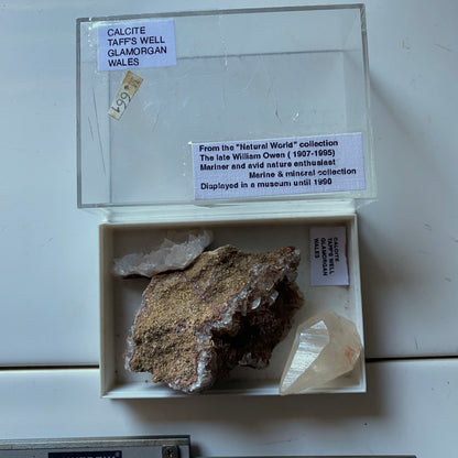 CALCITE x 3 SPECIMENS FROM TAFF'S WELL, GLAMORGAN, WALES MF4472