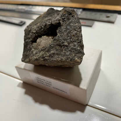CALCITE VUG IN KILLAS MATRIX : WHEAL DREA, BOTALLACK, CORNWALL. 196g MF5382