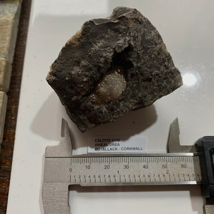 CALCITE VUG IN KILLAS MATRIX : WHEAL DREA, BOTALLACK, CORNWALL. 196g MF5382