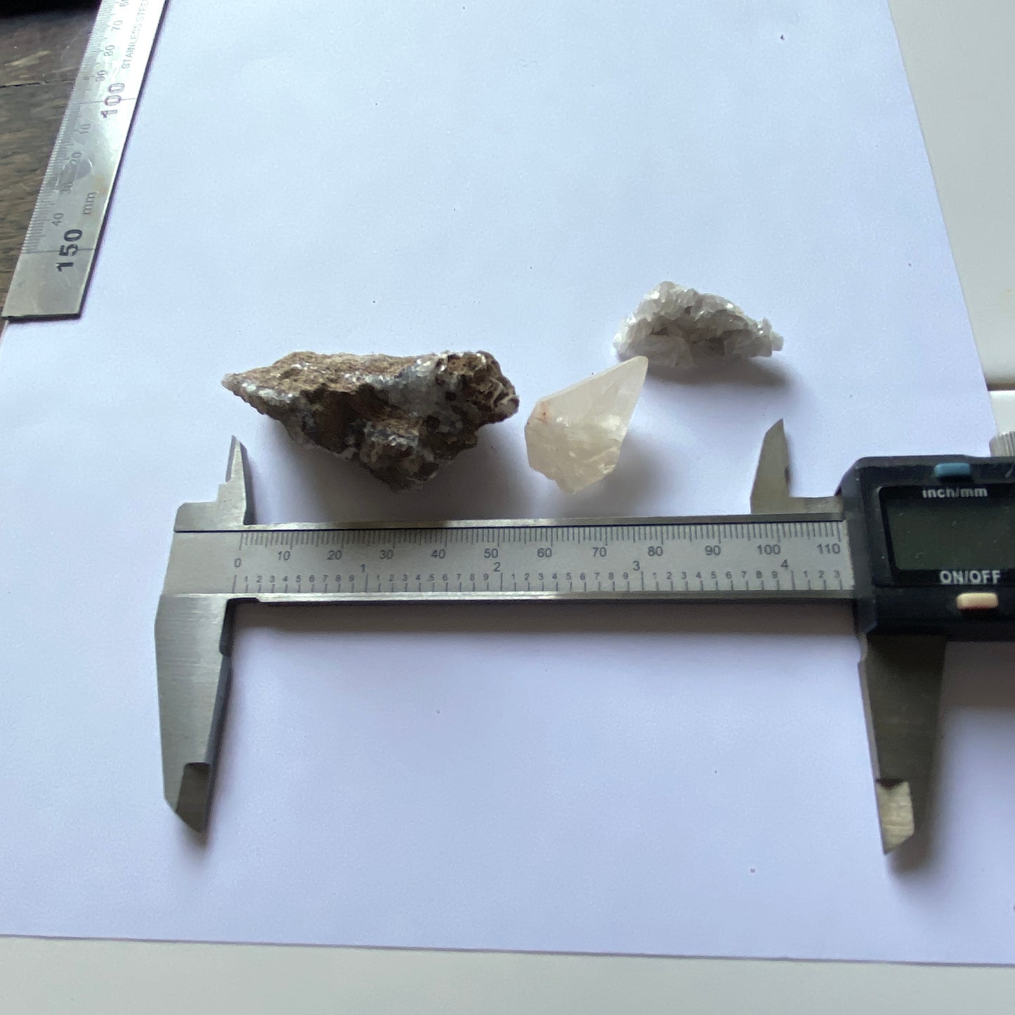 CALCITE x 3 SPECIMENS FROM TAFF'S WELL, GLAMORGAN, WALES MF4472