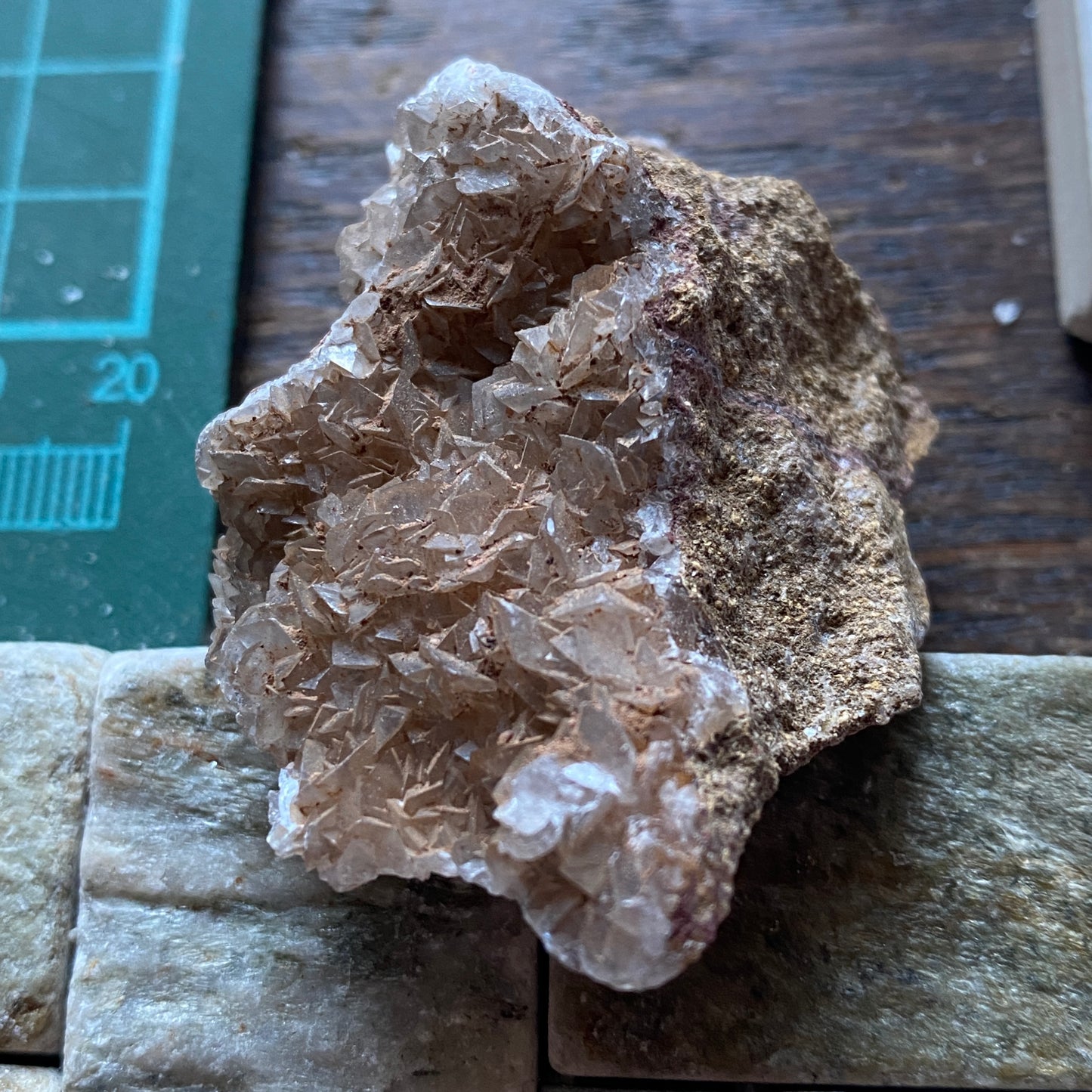 CALCITE x 3 SPECIMENS FROM TAFF'S WELL, GLAMORGAN, WALES MF4472