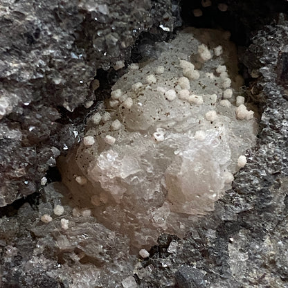 CALCITE VUG IN KILLAS MATRIX : WHEAL DREA, BOTALLACK, CORNWALL. 196g MF5382