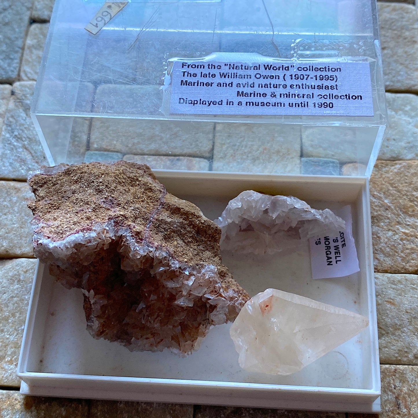 CALCITE x 3 SPECIMENS FROM TAFF'S WELL, GLAMORGAN, WALES MF4472
