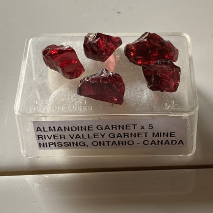 ALMANDINE GARNET x 5 : RIVER VALLEY GARNET MINE, ONTARIO, CANADA 20Ct  MF5387