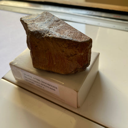 QUARTZ AFTER CROCIDOLITE [TIGERS EYE] UNTREATED - LESOTHO, AFRICA 159g MF841