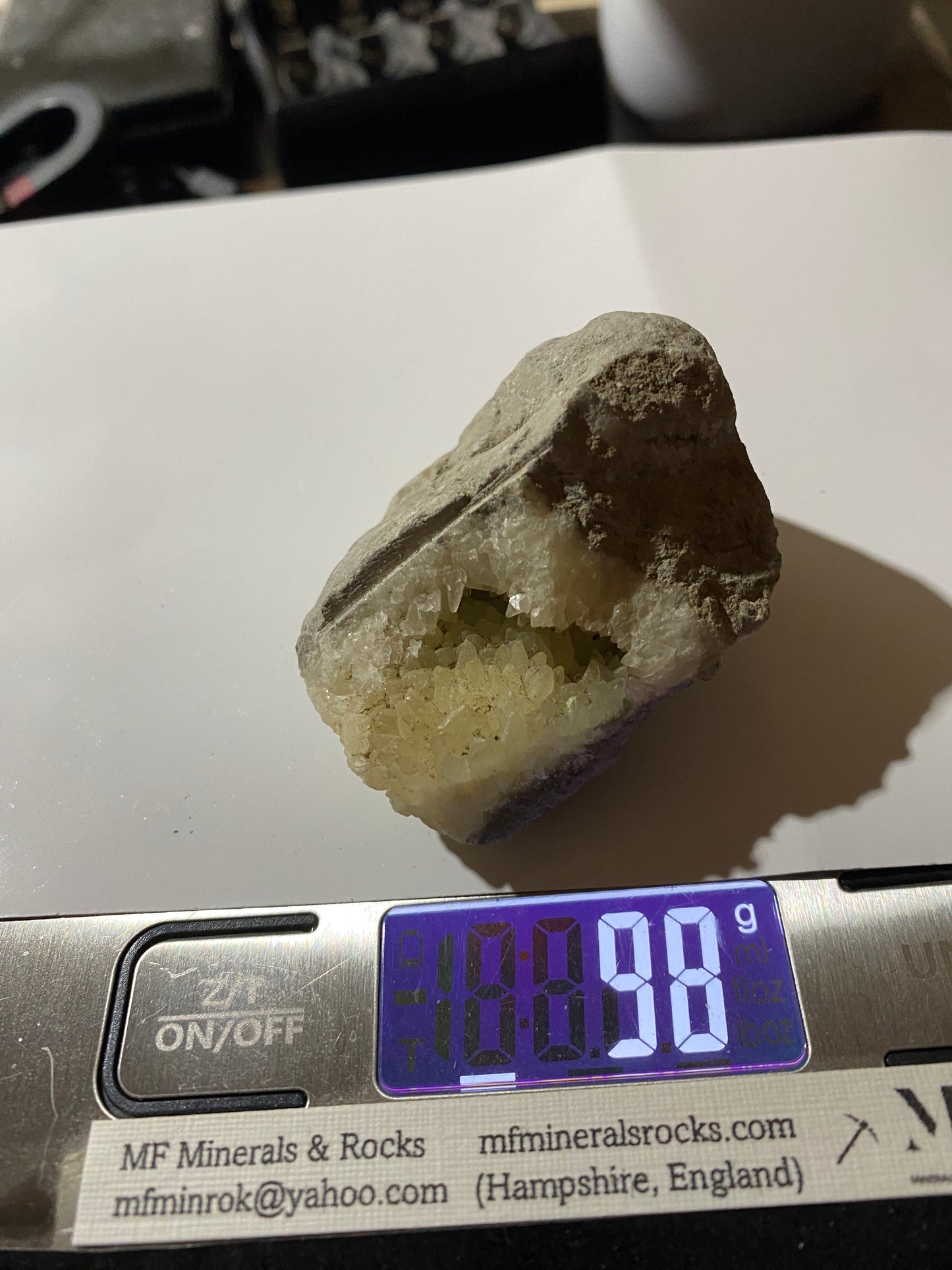 "DOG TOOTH" CALCITE IN MUDSTONE : LYME REGIS, DORSET, ENGLAND 98g MF4717