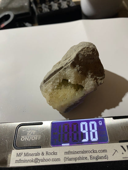 "DOG TOOTH" CALCITE IN MUDSTONE : LYME REGIS, DORSET, ENGLAND 98g MF4717