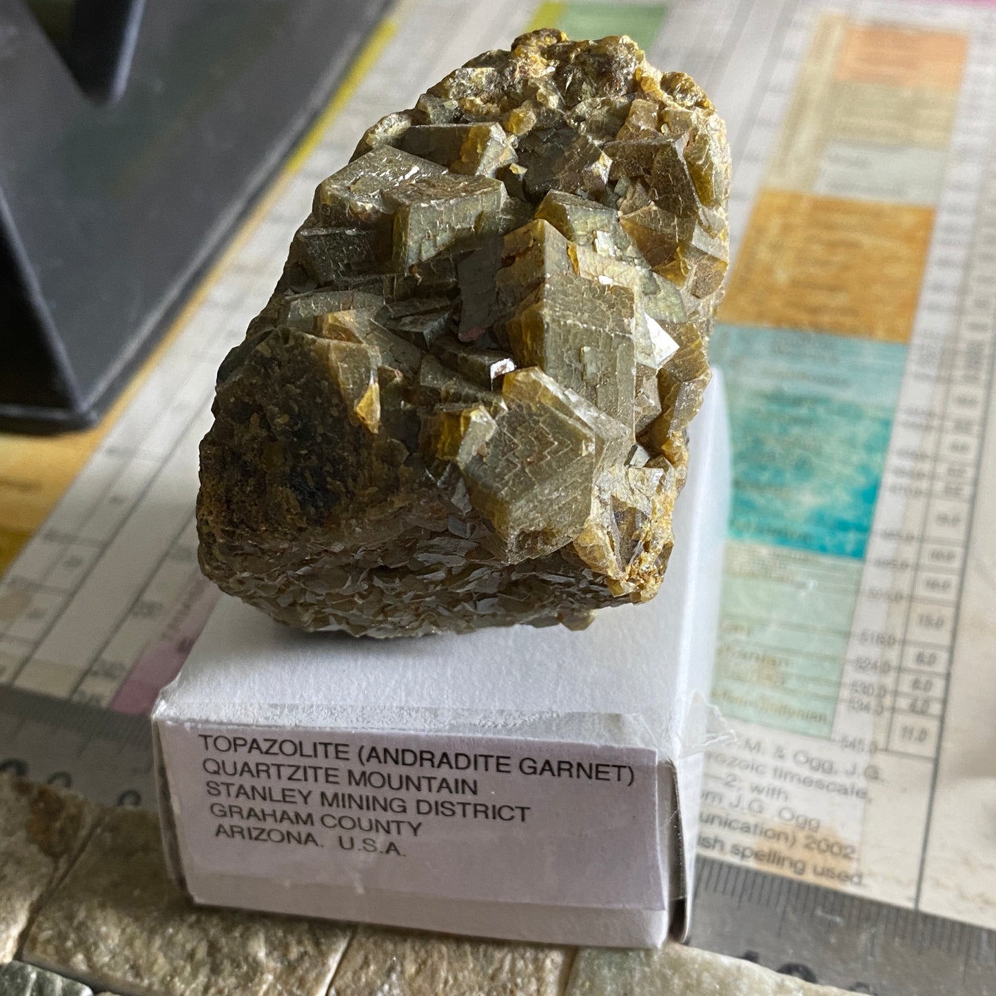 TOPAZOLITE [ANDRADITE GARNET VARIETY], RARE., QUARTZITE MT, ARIZONA. 242g MF1490