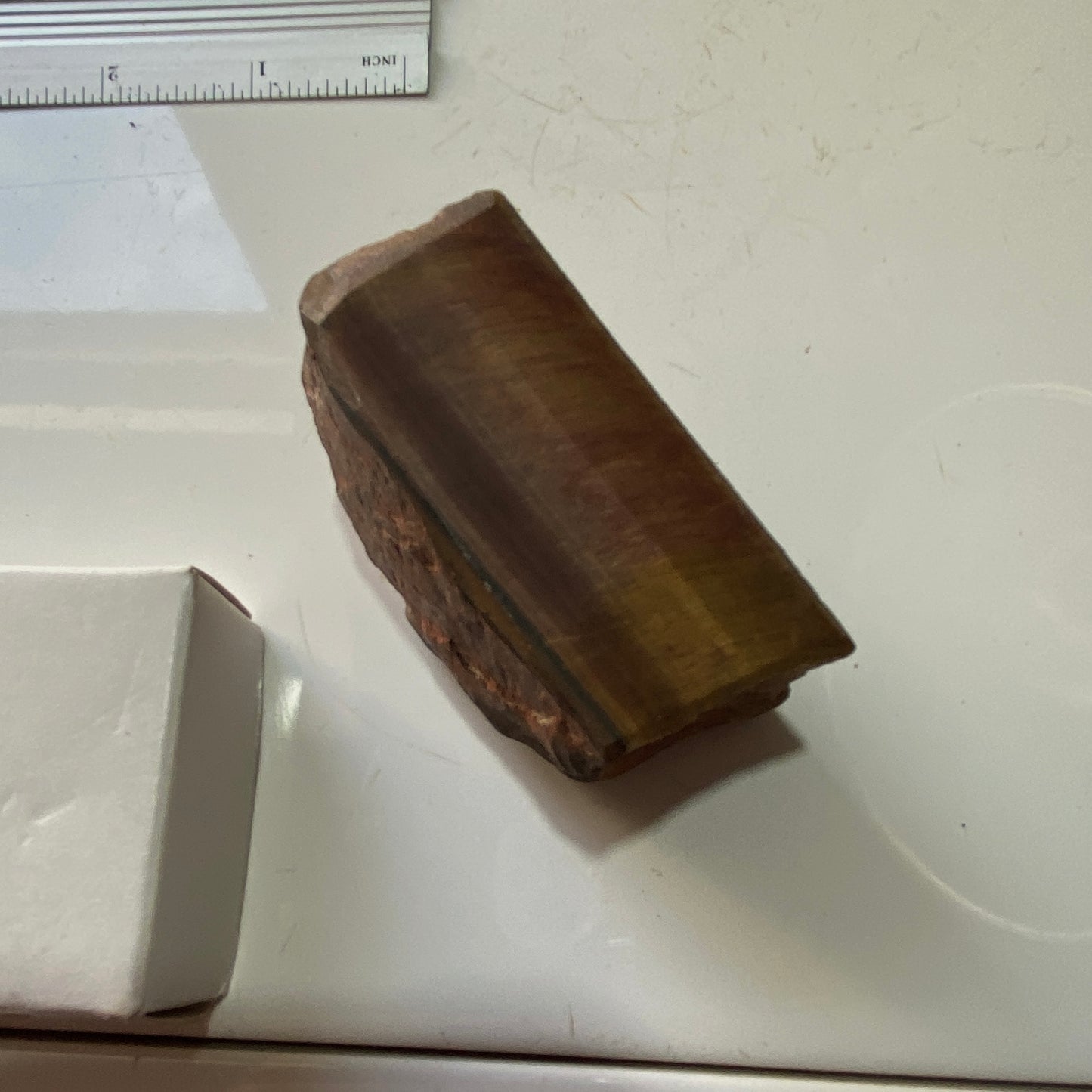 QUARTZ AFTER CROCIDOLITE [TIGERS EYE] UNTREATED - LESOTHO, AFRICA 159g MF841