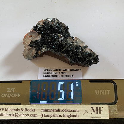 SPECULARITE WITH QUARTZ EXQUISITE : BECKERMET MINE, EGREMONT, CUMBRIA 51g. MF5388