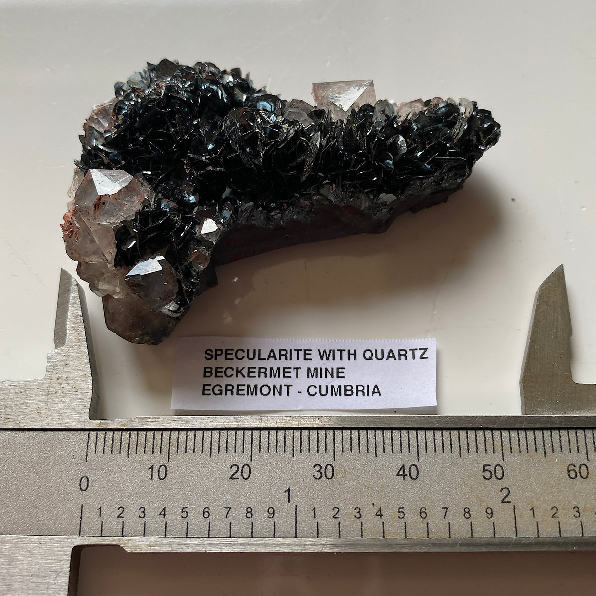 SPECULARITE WITH QUARTZ EXQUISITE : BECKERMET MINE, EGREMONT, CUMBRIA 51g. MF5388