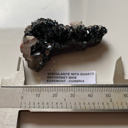 SPECULARITE WITH QUARTZ EXQUISITE : BECKERMET MINE, EGREMONT, CUMBRIA 51g. MF5388