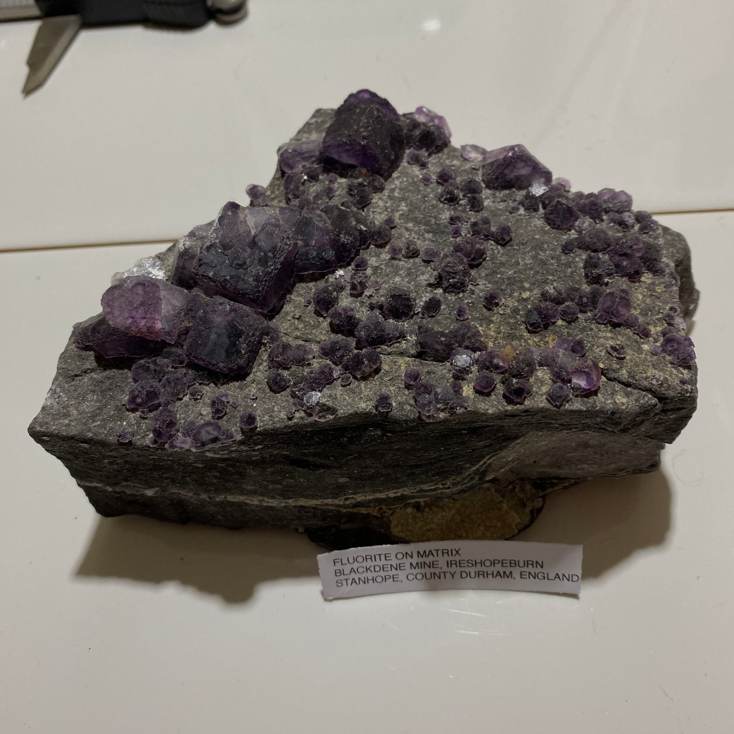 FLUORITE - BLACKDENE MINE, IRESHOPEBURN, CO DURHAM LARGE 724g MF4273