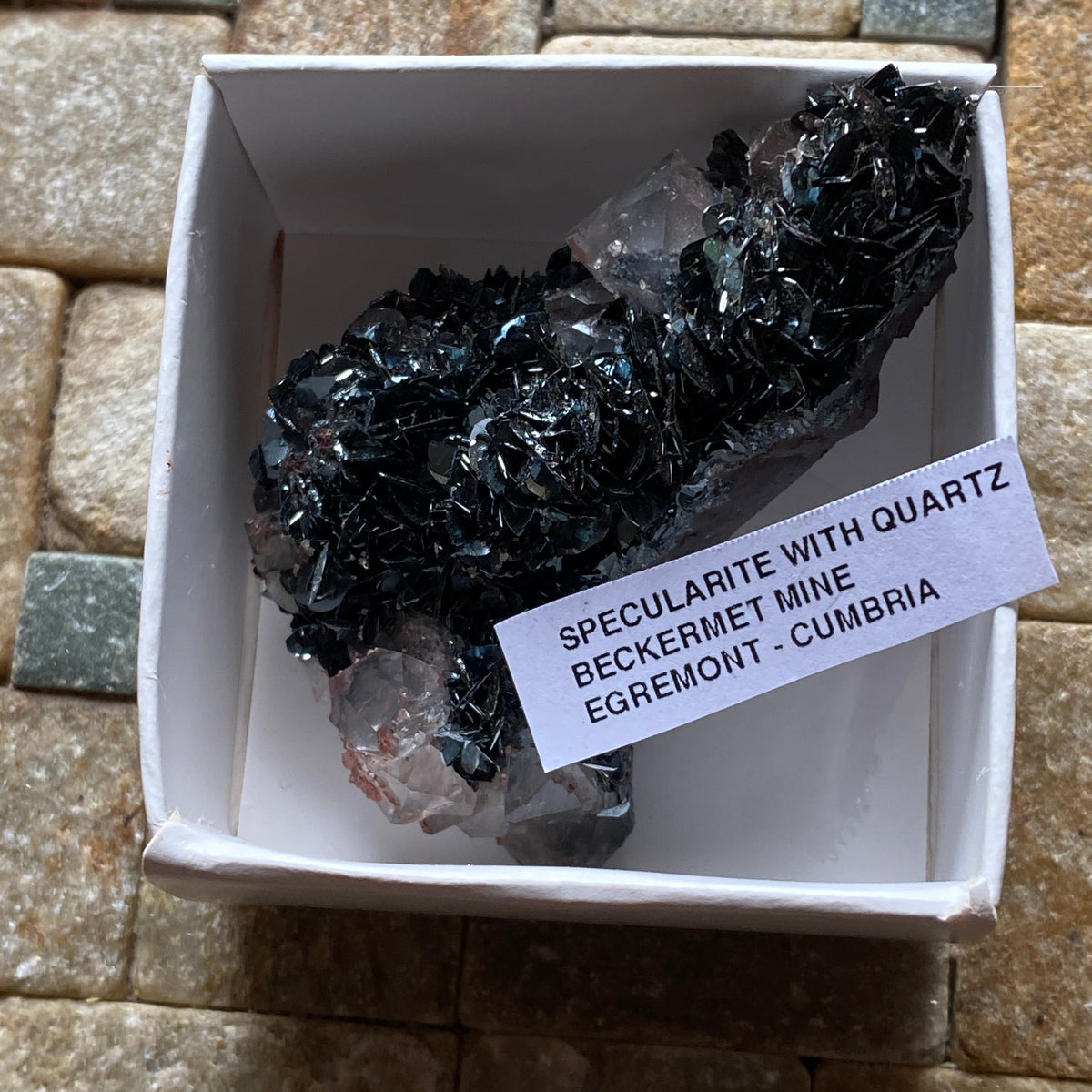 SPECULARITE WITH QUARTZ EXQUISITE : BECKERMET MINE, EGREMONT, CUMBRIA 51g. MF5388