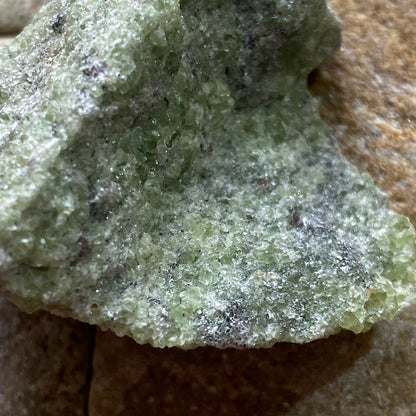 OLIVINE : UNIMIN MINE, YANCY COUNTY, NORTH CAROLINA, U.S.A.  47g. MF5390