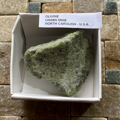 OLIVINE : UNIMIN MINE, YANCY COUNTY, NORTH CAROLINA, U.S.A.  47g. MF5390