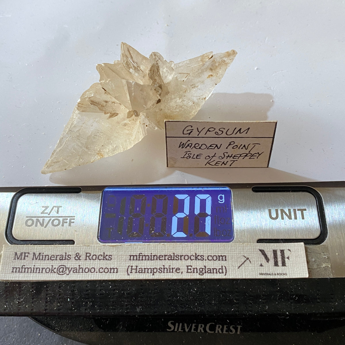 CRYSTALLINE GYPSUM : WATDEN POINT, ISLE OF SHEPPEY, KENT, ENGLAND 27g MF5391