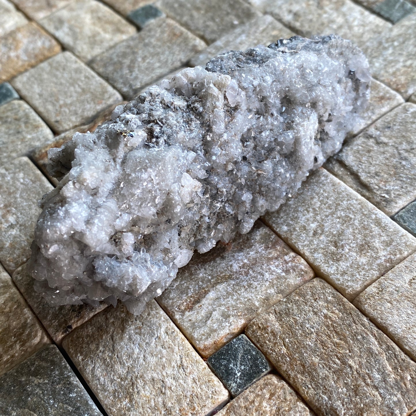 CALCITE WITH TETRAHEDRITE [ETC] , HUINAC MINE, PERU. 175g MF1494