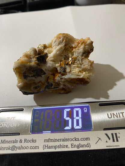 PACHNOLITE/SIDERITE [ETC] : IVIGTUT MINE, ARSUK FJORD, GREENLAND 58g MF4722