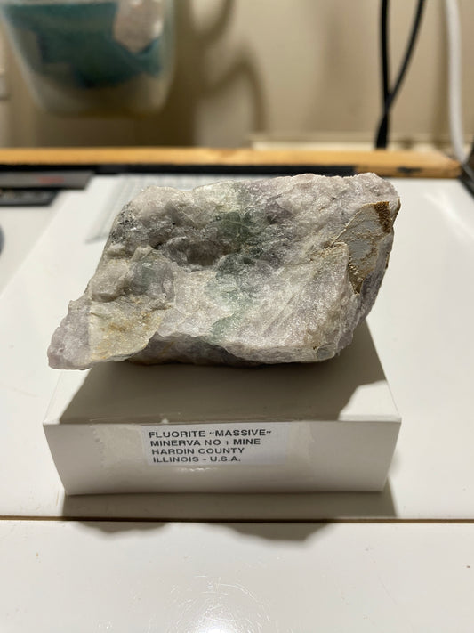 FLUORITE "MASSIVE" : MINERVA NO 1 MINE, GARDIN COUNTY, ILLINOIS, U.S.A. 202g MF4723