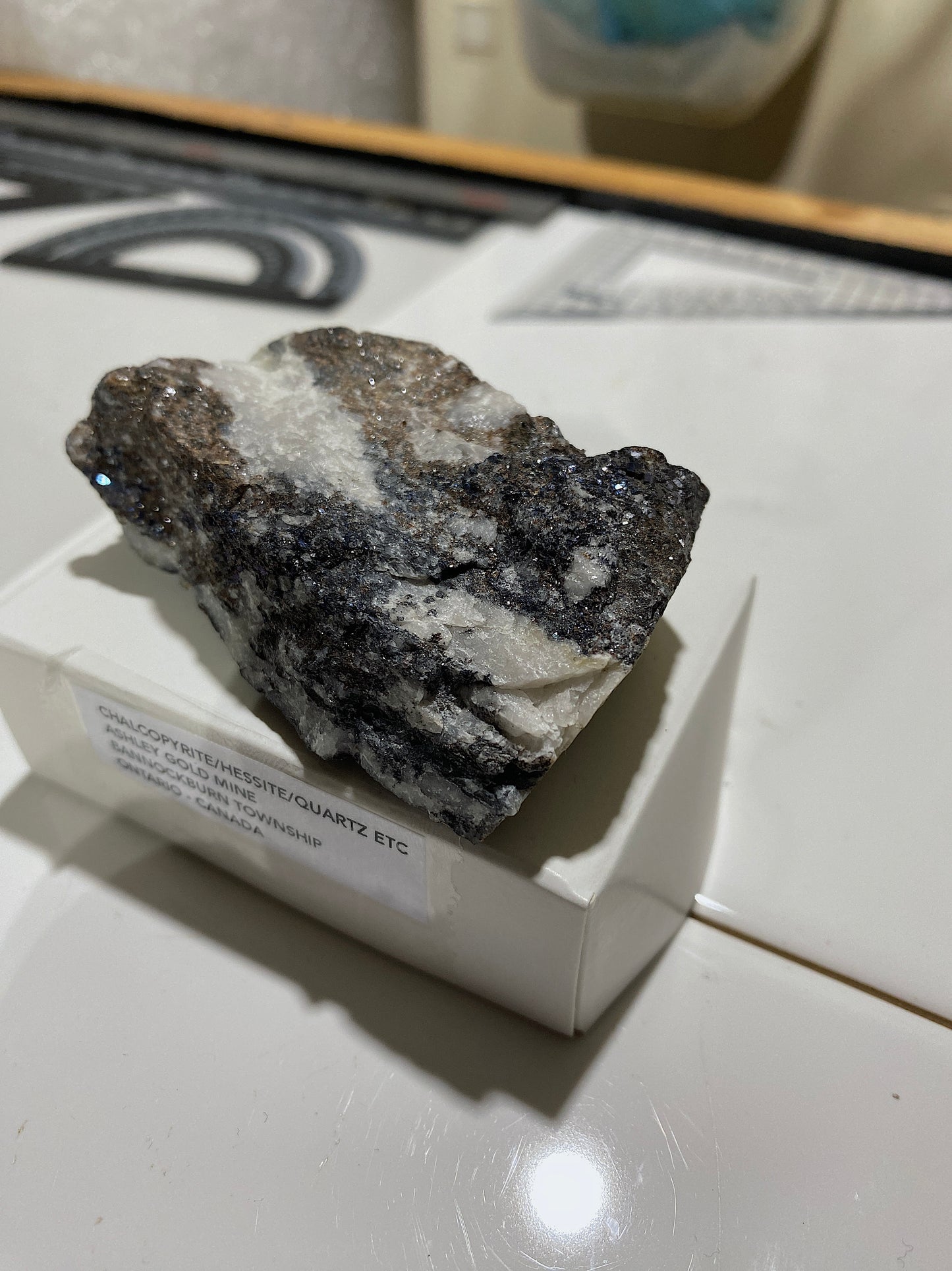 CHALCOPYRITE/HESSITE/QUARTZ ETC : ASHLEY MINE, ONTARIO, CANADA