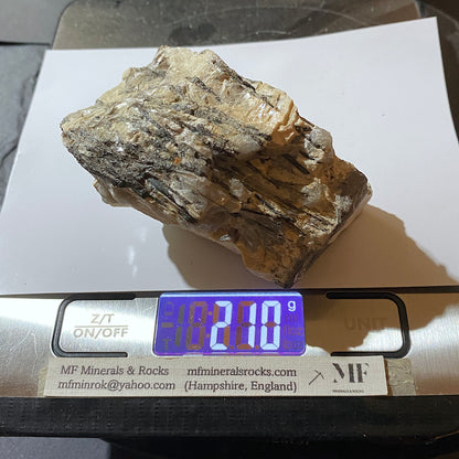 SCHORL TOURMALINE [ETC] IN ORTHOCLASE : MEGILIGGAR ROCKS, BREAGE, CORNWALL 210g. MF5397
