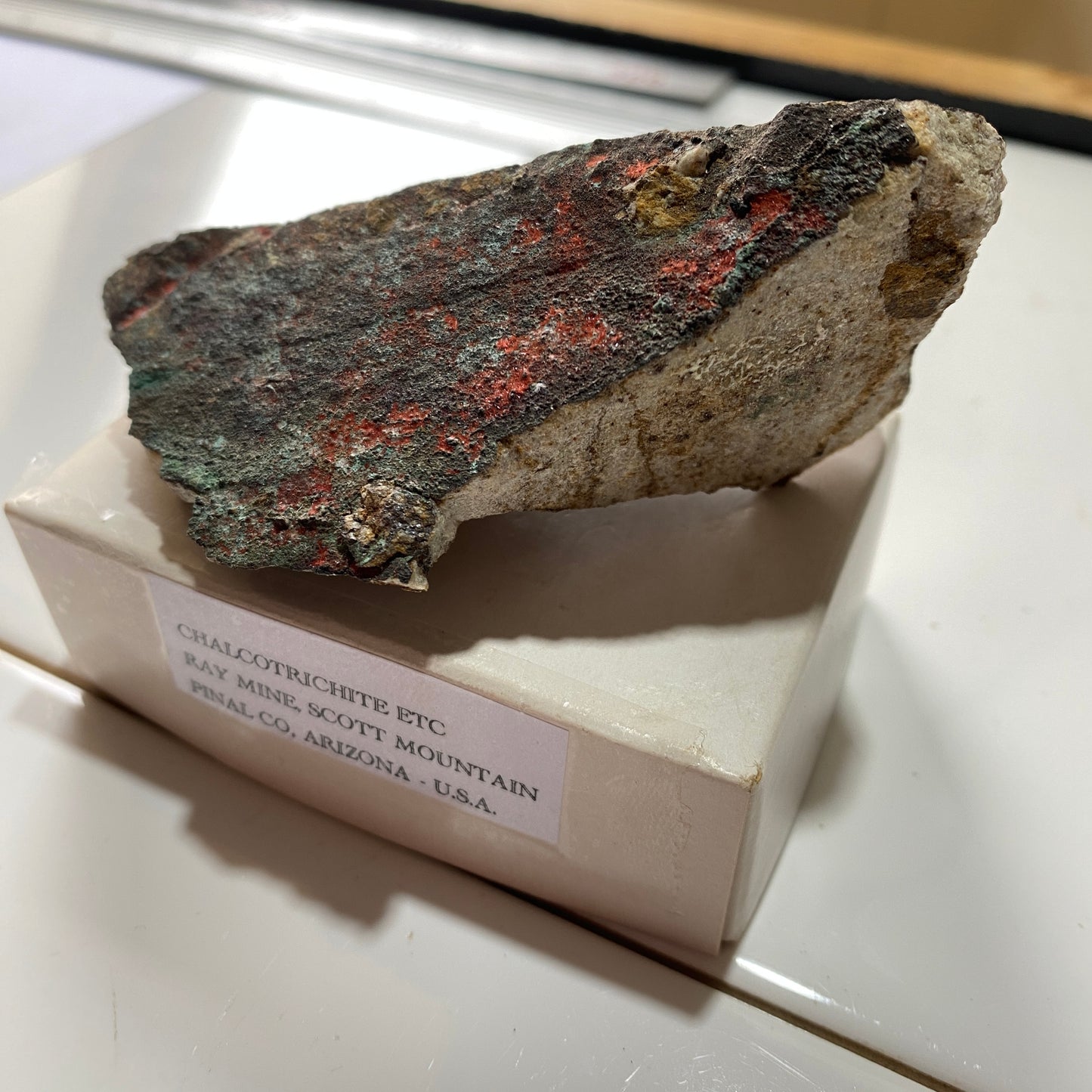 CHALCOTRICHITE ON MATRIX - RAY MINE, SCOTT MOUNTAIN, PINAL COUNTY, ARIZONA, U.S.A. 108g MF832