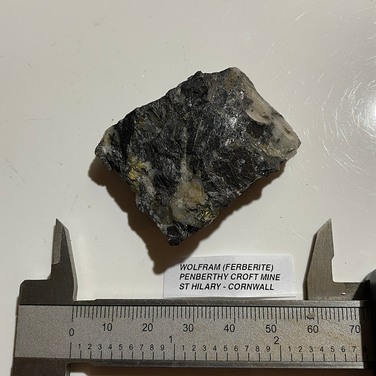 WOLFRAMITE (FERBERITE) : RARE FROM PENBERTHY CROFT MINE, ST HILARY, CORNWALL. 77g MF5398