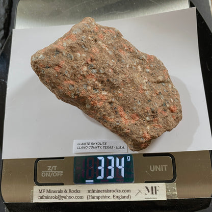 LLANITE RHYOLITE : LLANO COUNTY, TEXAS, U.S.A.  334g. MF5400