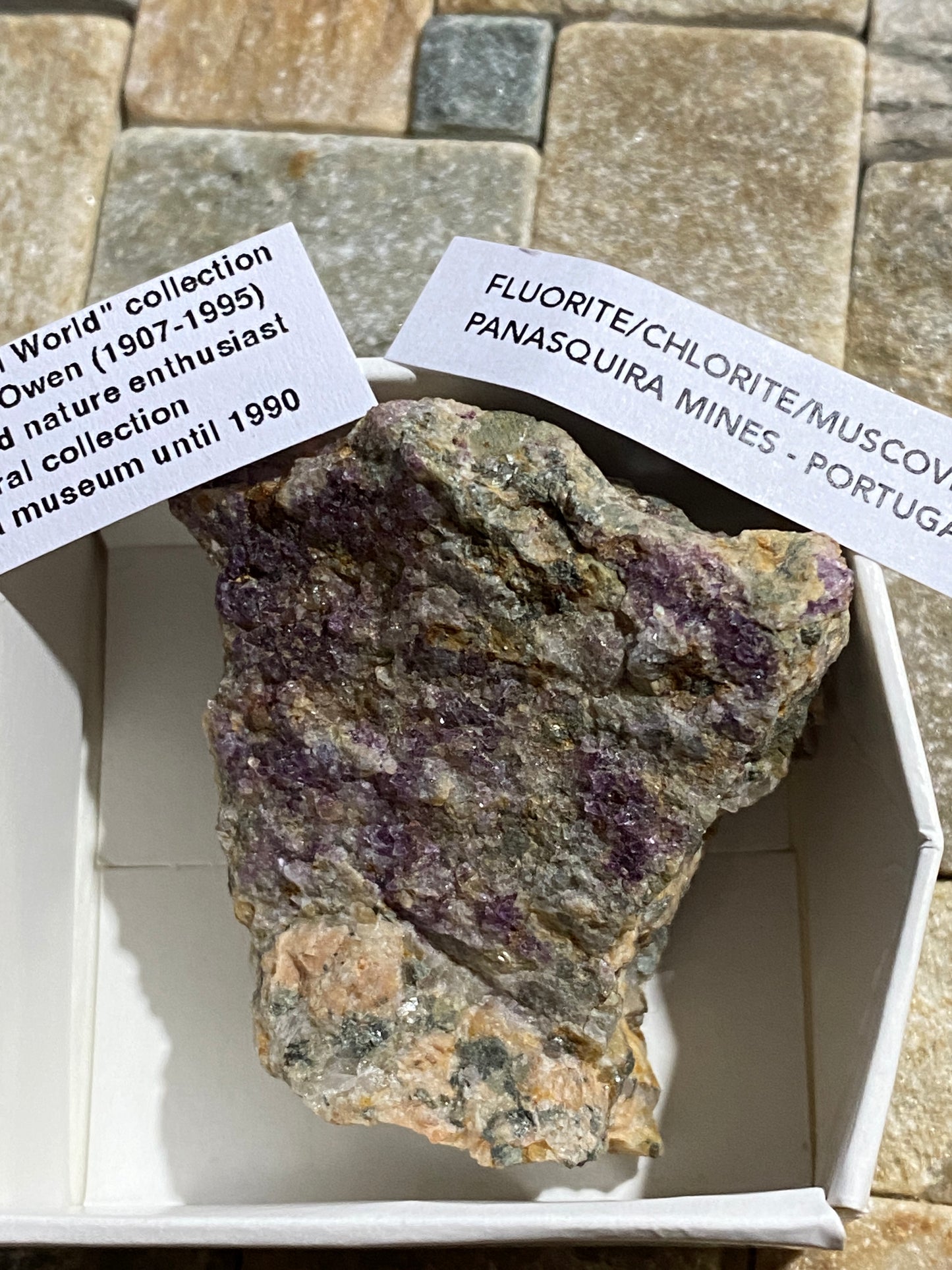 FLUORITE/CHLORITE/MUSCOVITE : PANASQUEIRA MINES, PORTUGAL  56g MF4730