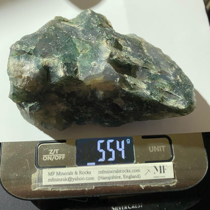 ÁGATA VERDE CON CUARZO DE MORBI, INDIA GRANDE 553g MF895