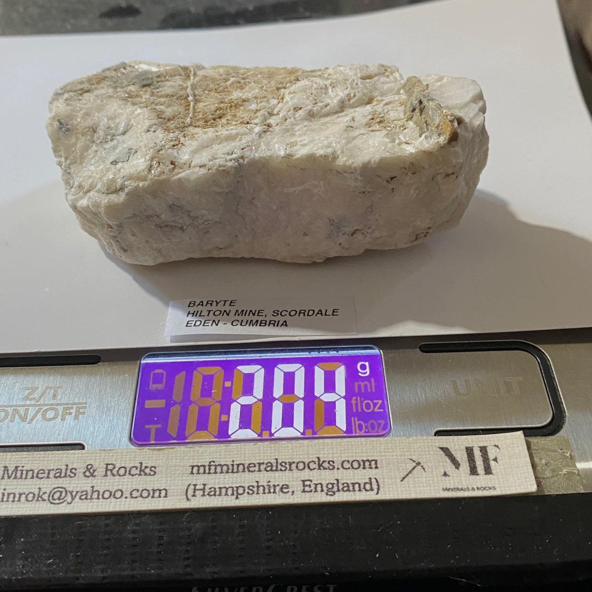 BARYTE [SOLID] : HILTON MINE, SCORDALE, EDEN, CUMBRIA  204g. MF5403