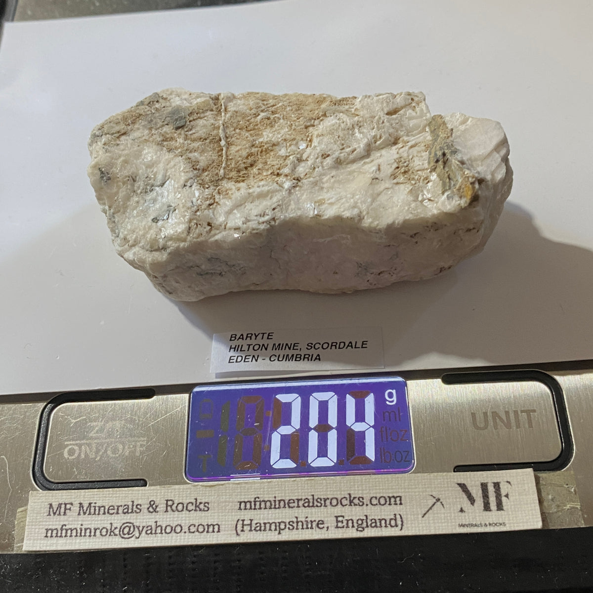 BARYTE [SOLID] : HILTON MINE, SCORDALE, EDEN, CUMBRIA  204g. MF5403