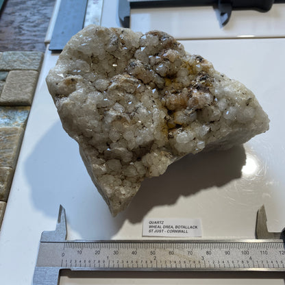 QUARTZ CRYSTAL ASSEMBLAGE : WHEAL DREA, BOTALLACK, CORNWALL. 630g MF5404